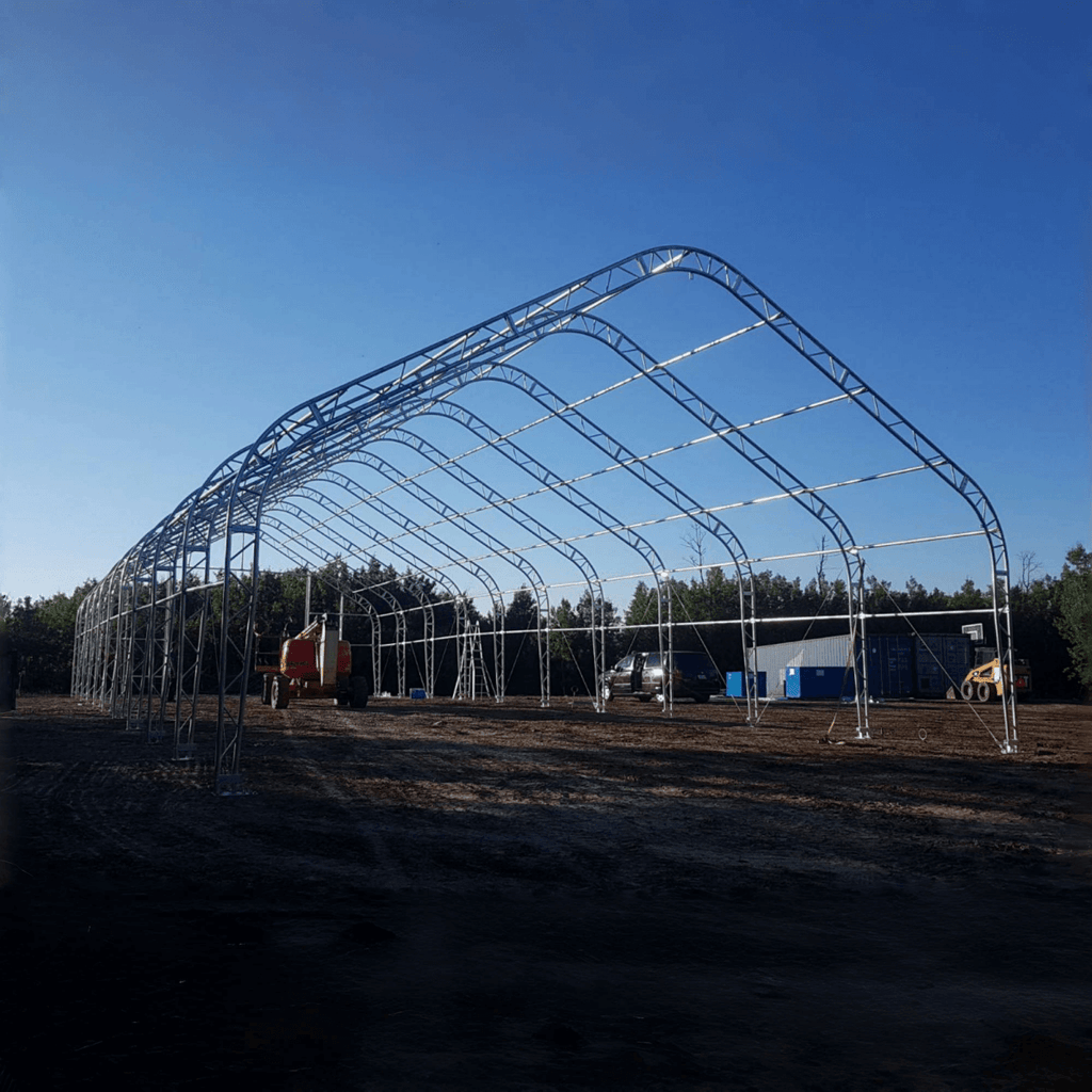 W40'xL80'xH23' Double Truss Storage Shelter