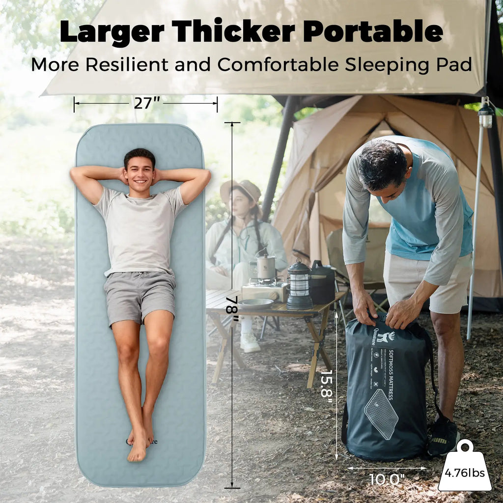 Portable Inflating Sleeping Pad with Foam for Camping