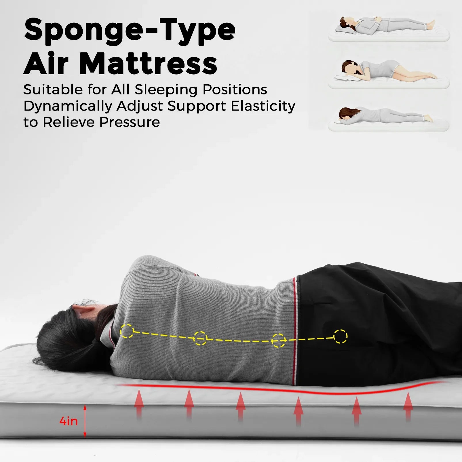 Portable Inflating Sleeping Pad with Foam for Camping